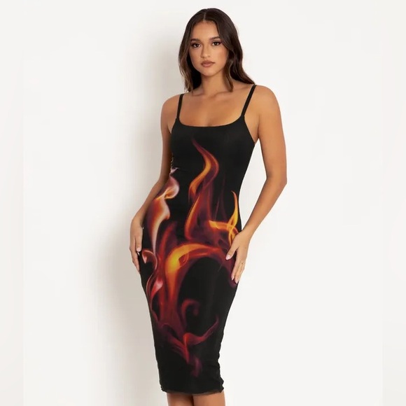 BlackMilk Inferno Sheer Bodycon Slip Dress - Picture 1 of 3